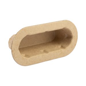 Una maniglia resistente e antipolvere, realizzata in fibra modellata proveniente al 100% da materiale riciclato, progettata