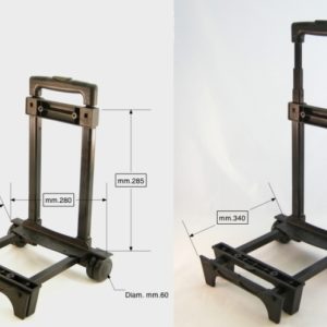 Trolley a 4 stadi con bottone di sgancio