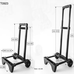 Trolley a 3 stadi con bottone di sgancio