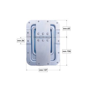 Alternative view of Cerniera zincata con ribasso per flight cases
